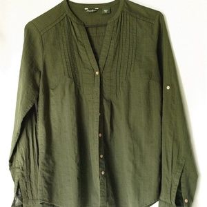 Eddie Bauer Green Camp Shirt Casual Top PXS